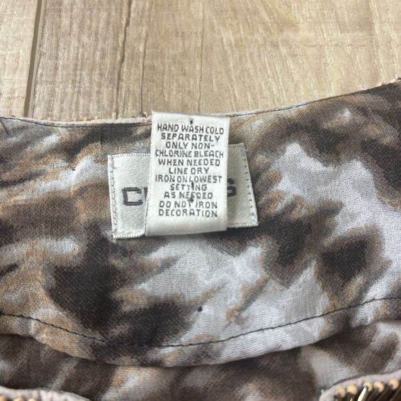 Chicos Womens Beaded Tunic Size 3 Sheer Maximalist Mob Wife Glam Boho Ethnic - Picture 6 of 15